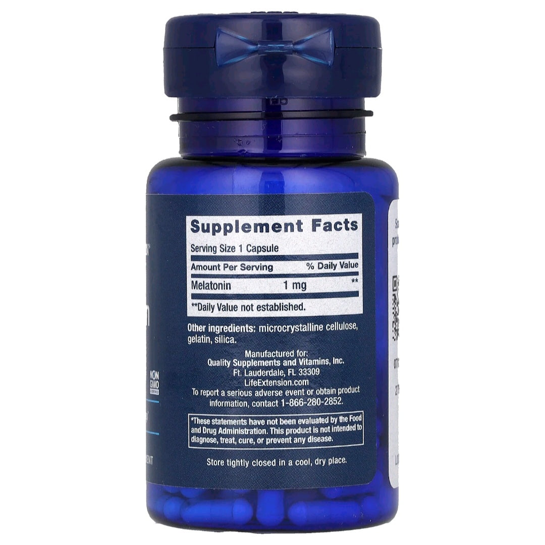 Life Extension, Melatonin, 1 mg, 60 caps