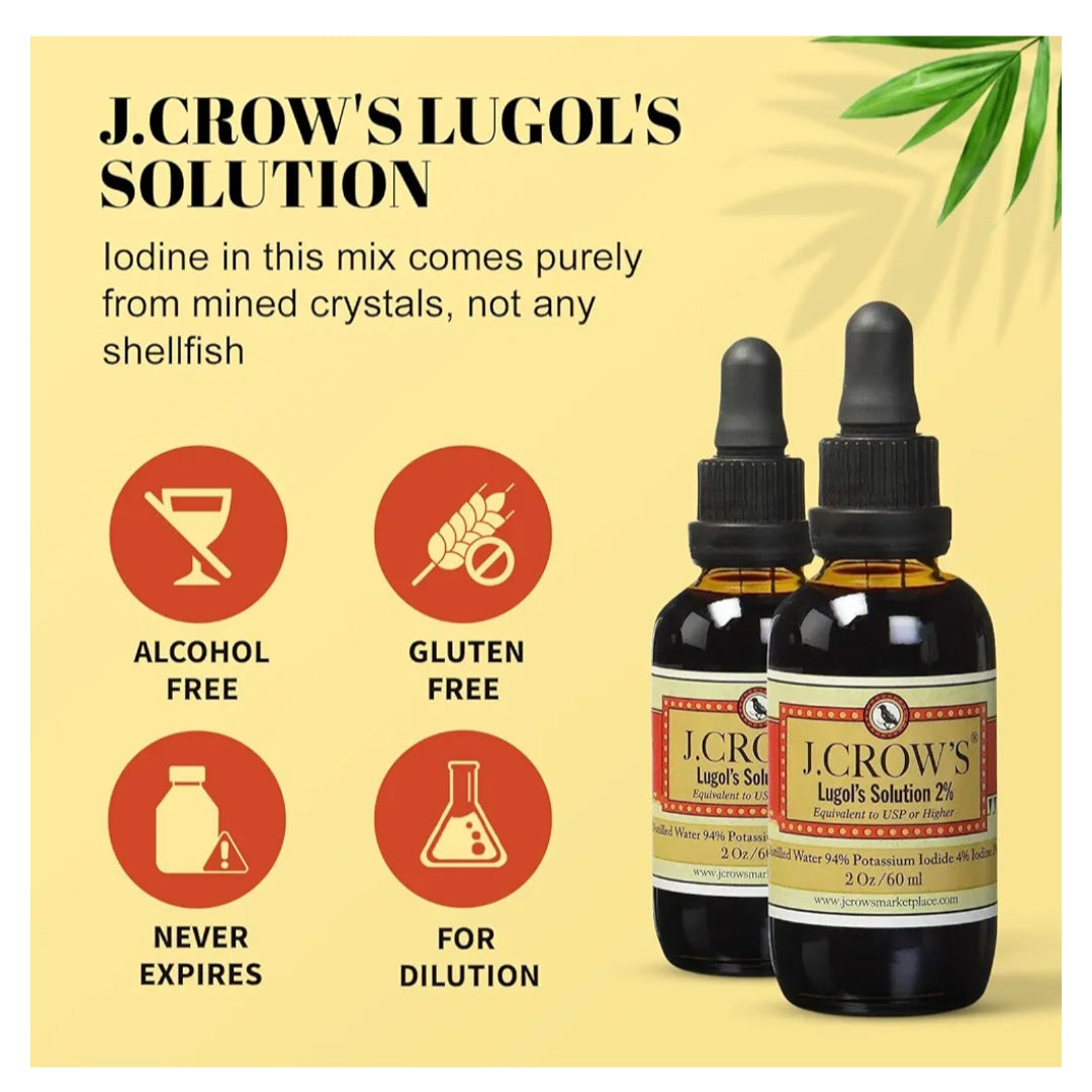 J Crow's, Lugol Iodine, 2%, 60 ml