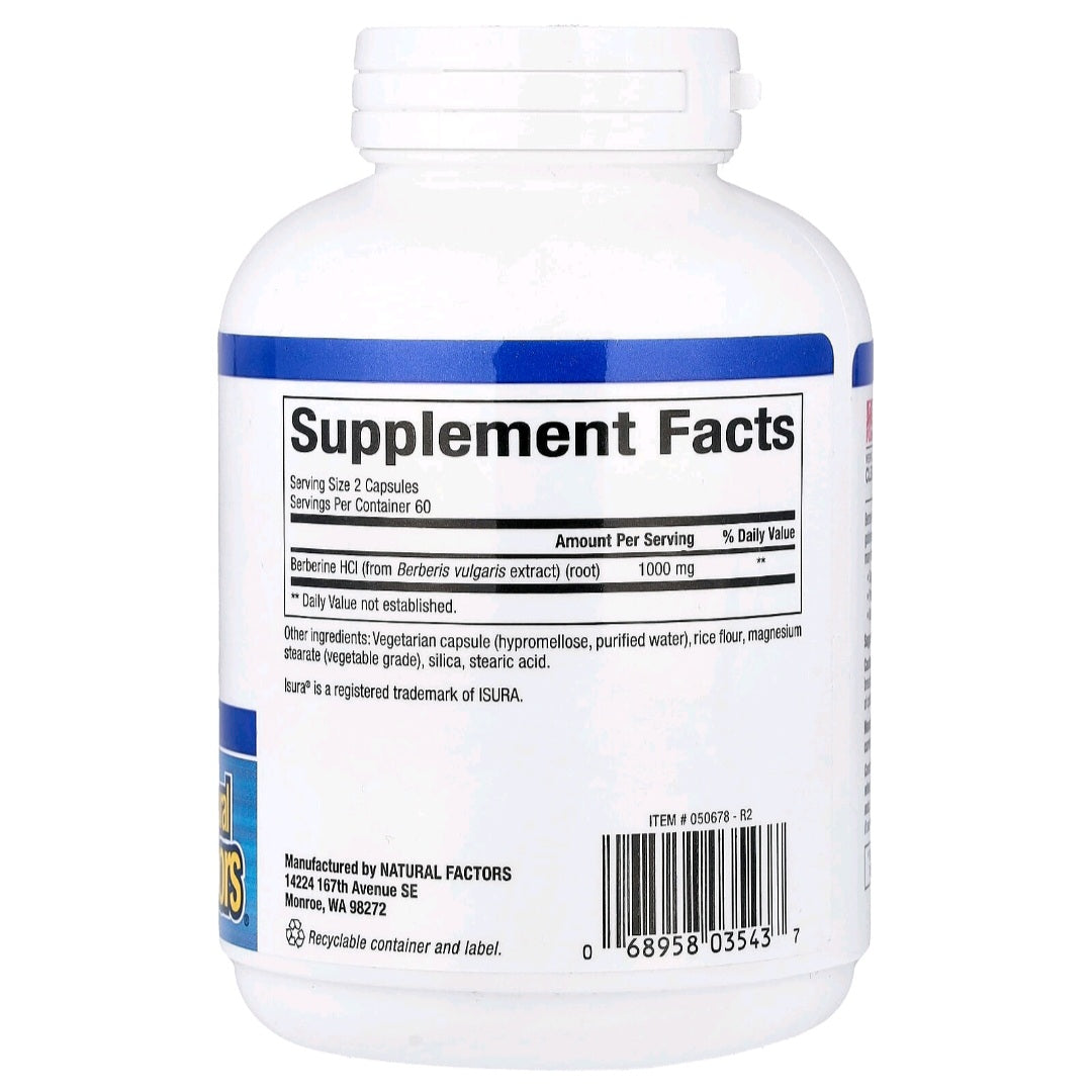 Natural Factors, WellbetX Berberine, 1000 mg, 120 Capsules