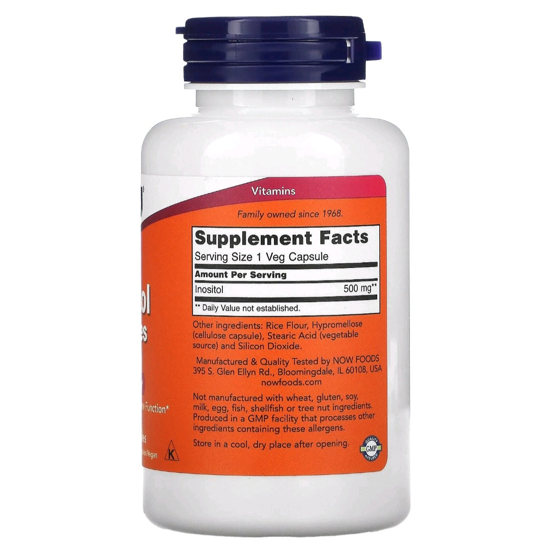 NOW Foods, Inositol Capsules, 500 mg, 100 Capsules