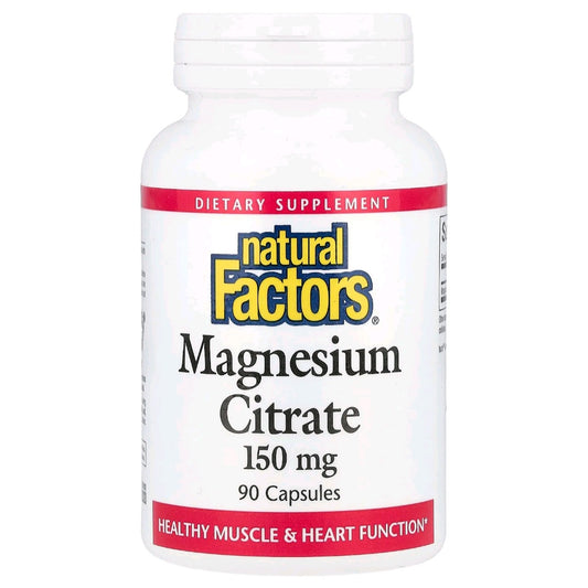 Natural Factors, Magnesium Citrate 150 mg, 90 Capsules