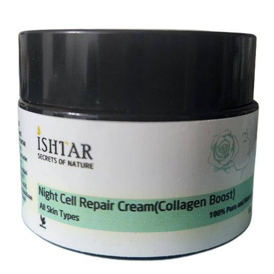 Ishtar, Organic Night Cell Repair Cream, Collagen Boost, 100% Natural