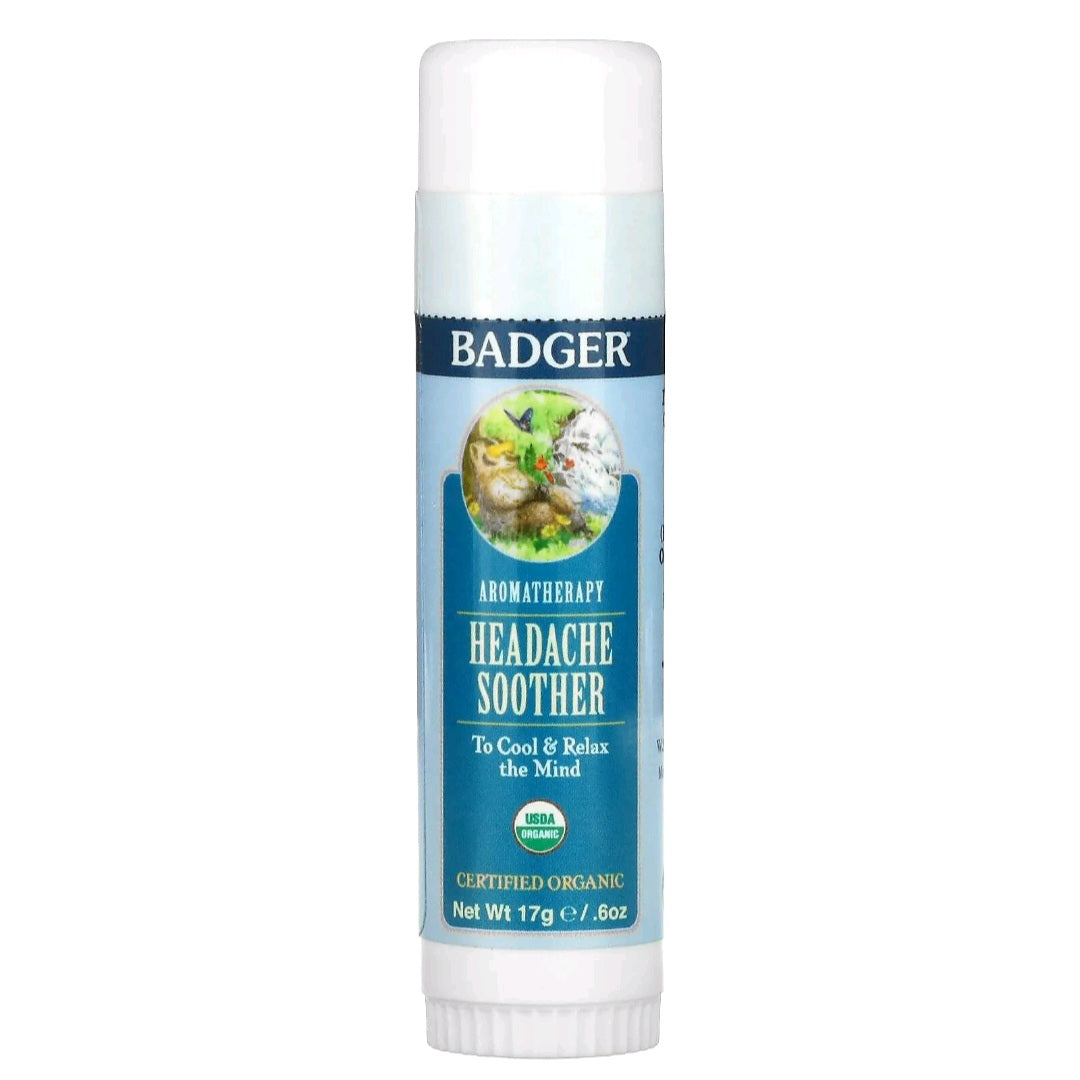 Badger, Aromatherapy, Headache Soother, Peppermint & Lavender, 17 g