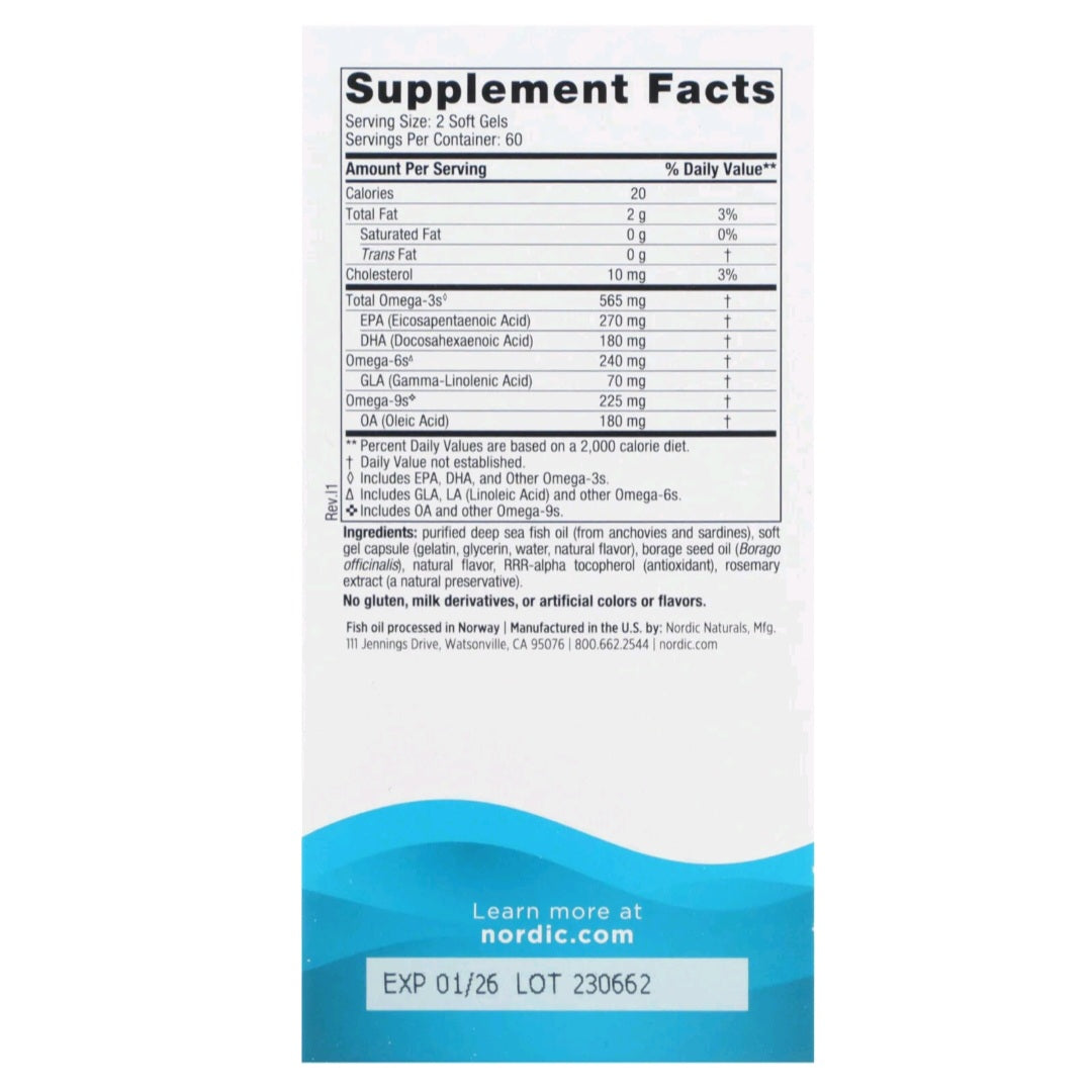 Nordic Naturals, Complete Omega, Lemon, 120 Softgels