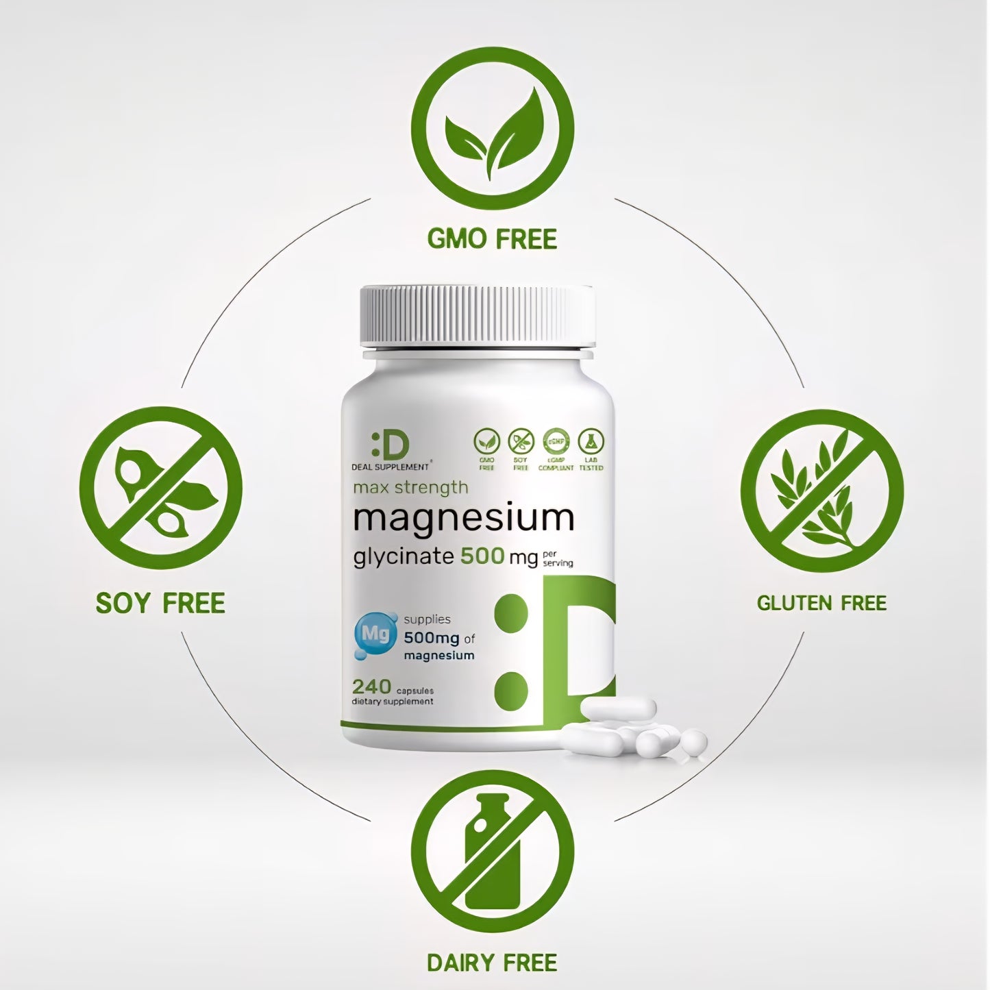 Deal Supplements, Magnesium Glycinate, 500 mg