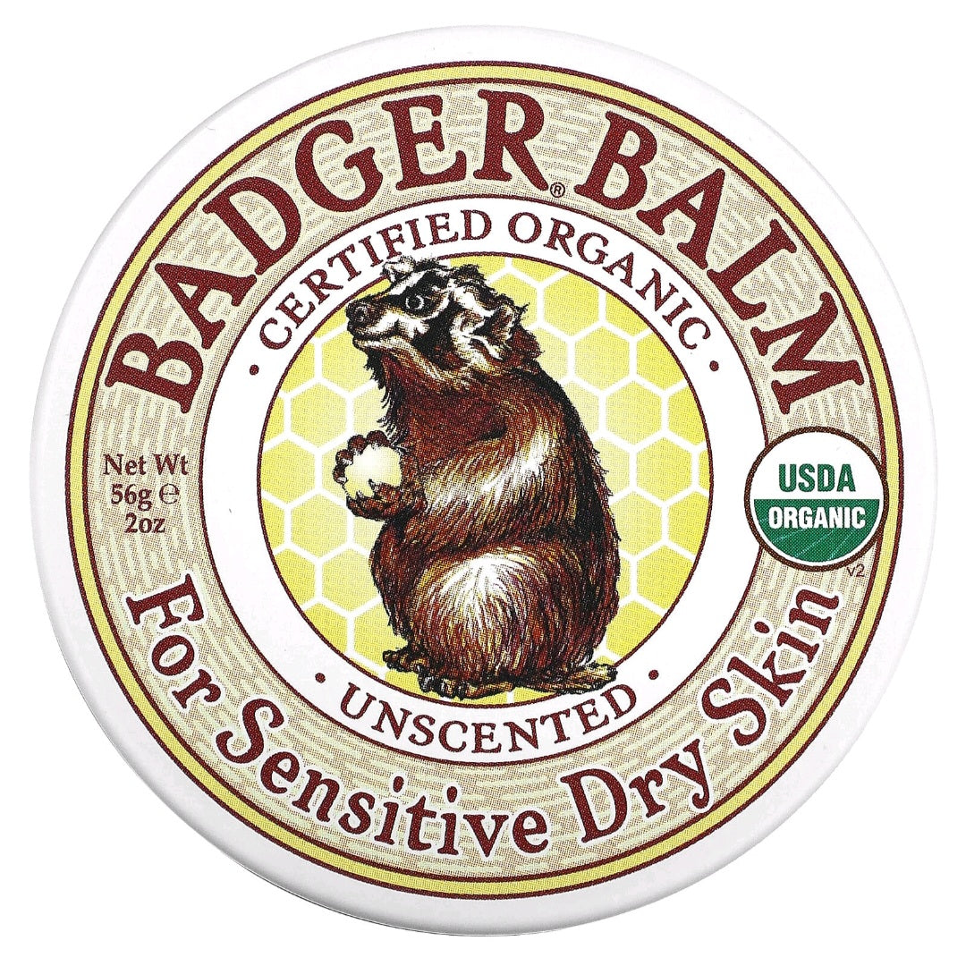 Badger Balm, For Sensitive Dry Skin, Unscented, 56 g