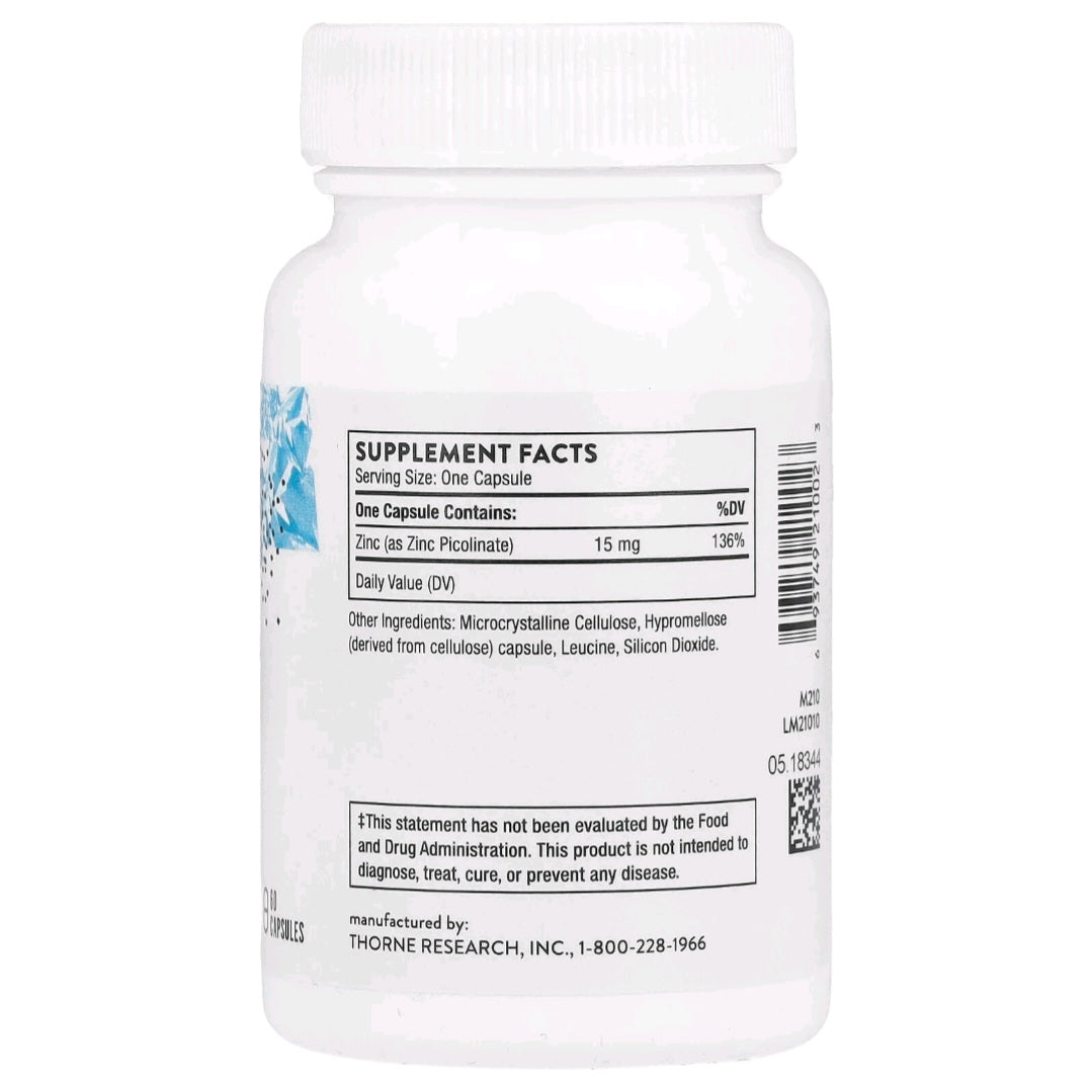 Thorne, Zinc Picolinate, 15 mg