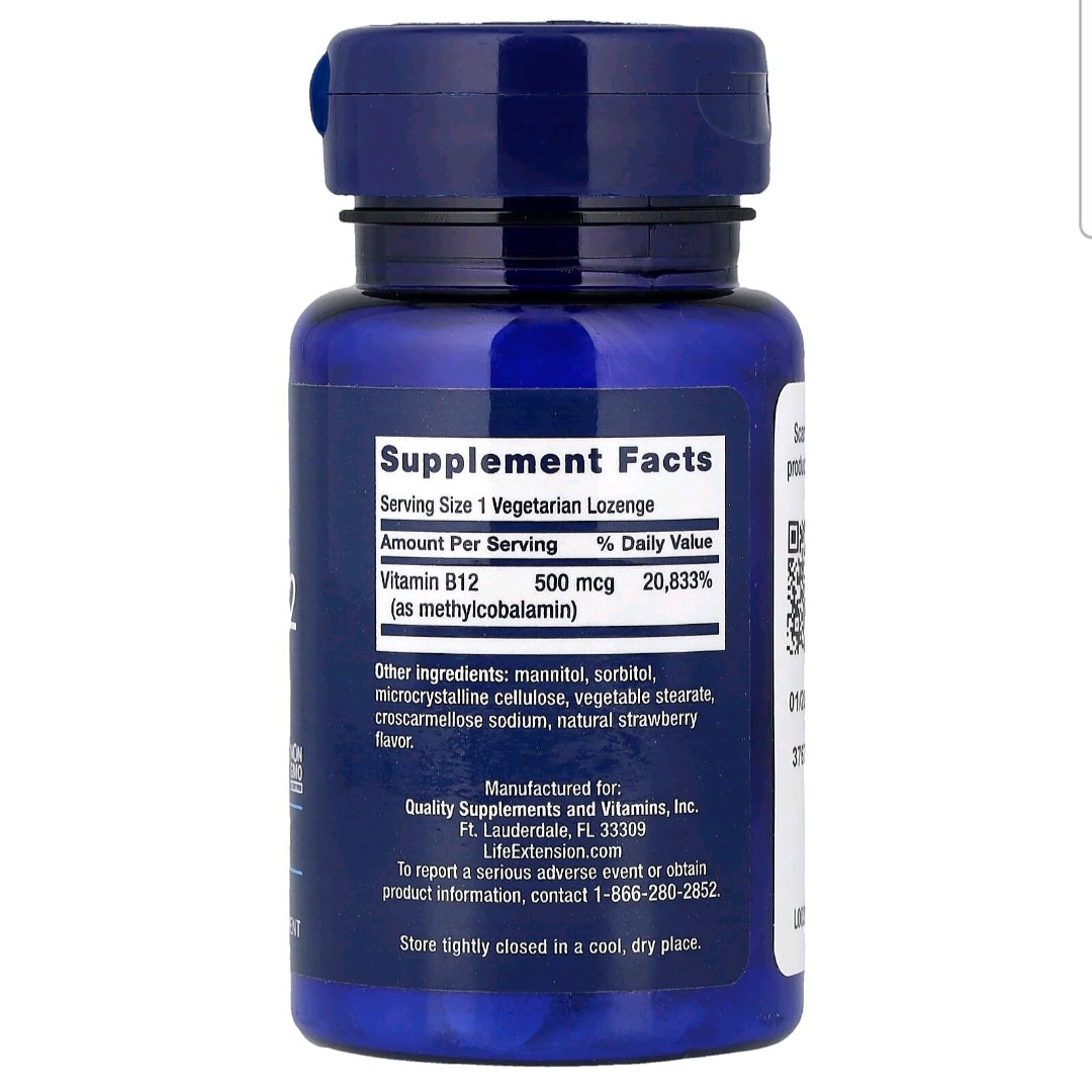 Life Extension, Vitamin B12, 500 mcg, 100 Caps