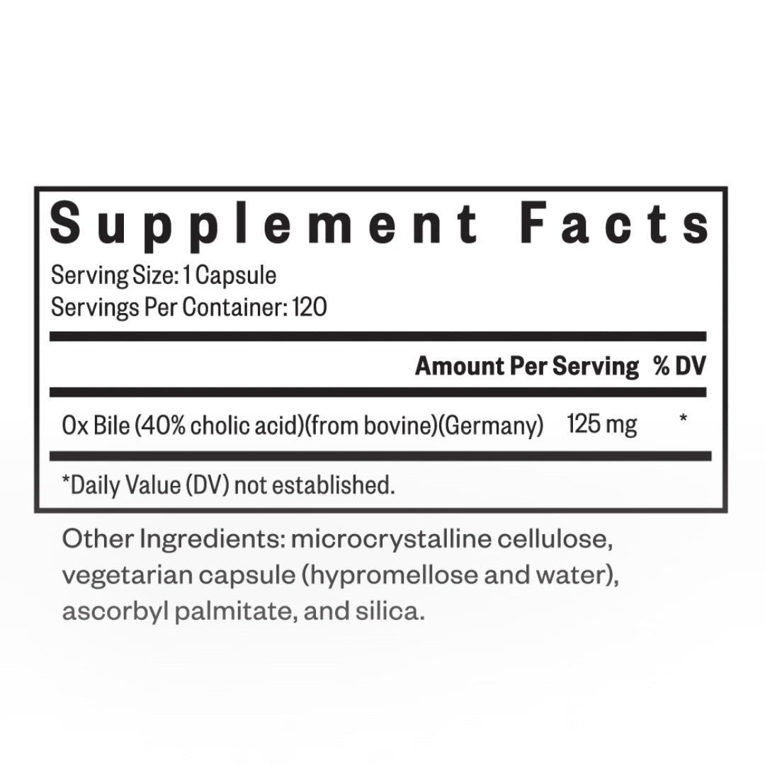 Seeking Health, Ox Bile, 125 mg, 120 Capsules