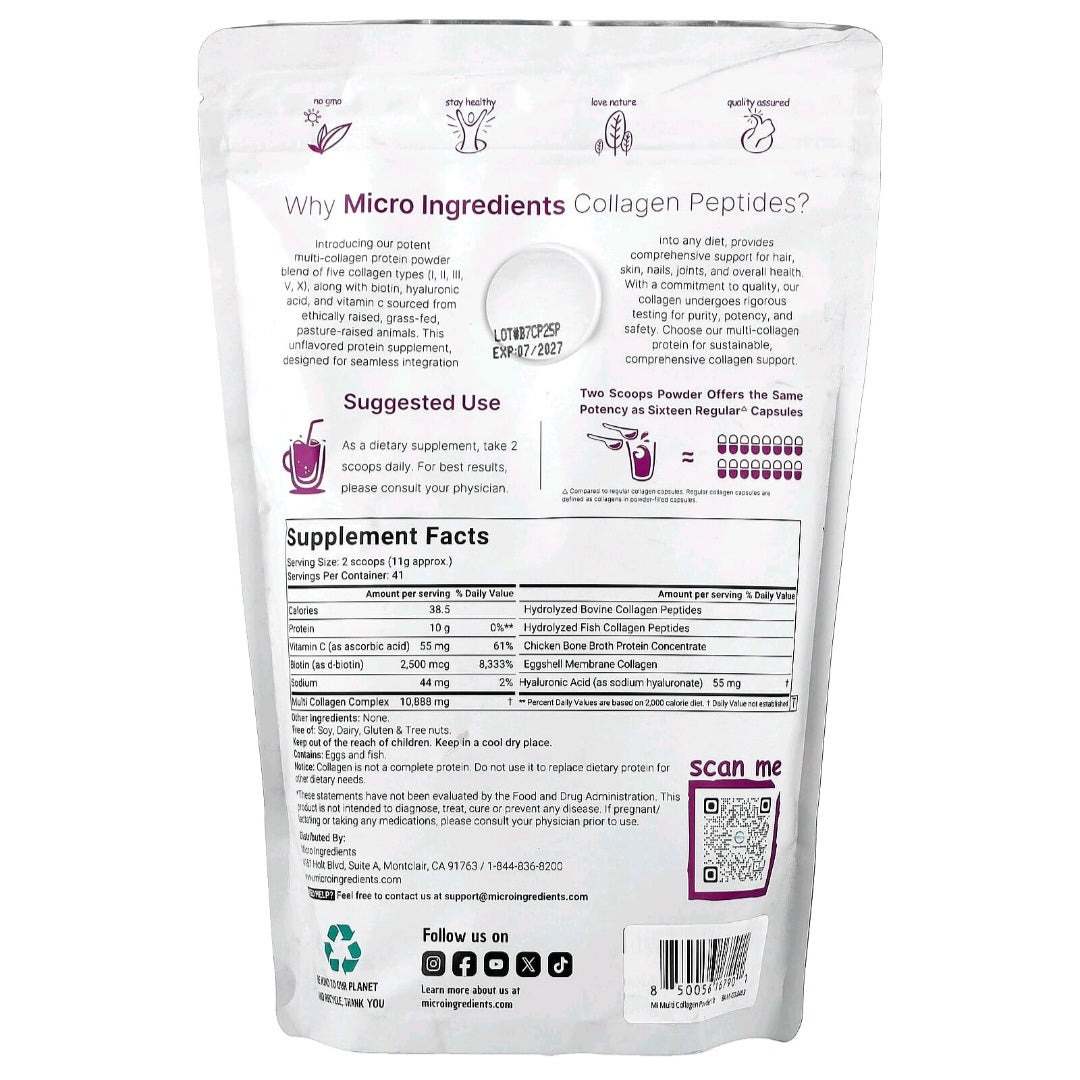 Microingredients, Collagen Peptides 454 g