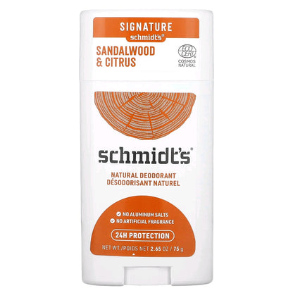 Schmidt's, Natural Deodorant, Sandalwood & Citrus, 75 g