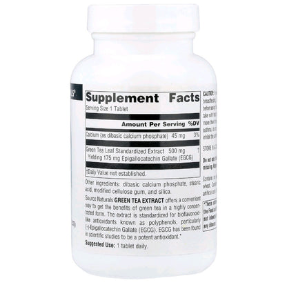 Natural Factors, Green Tea Extract, 500 mg, 120 Tablets