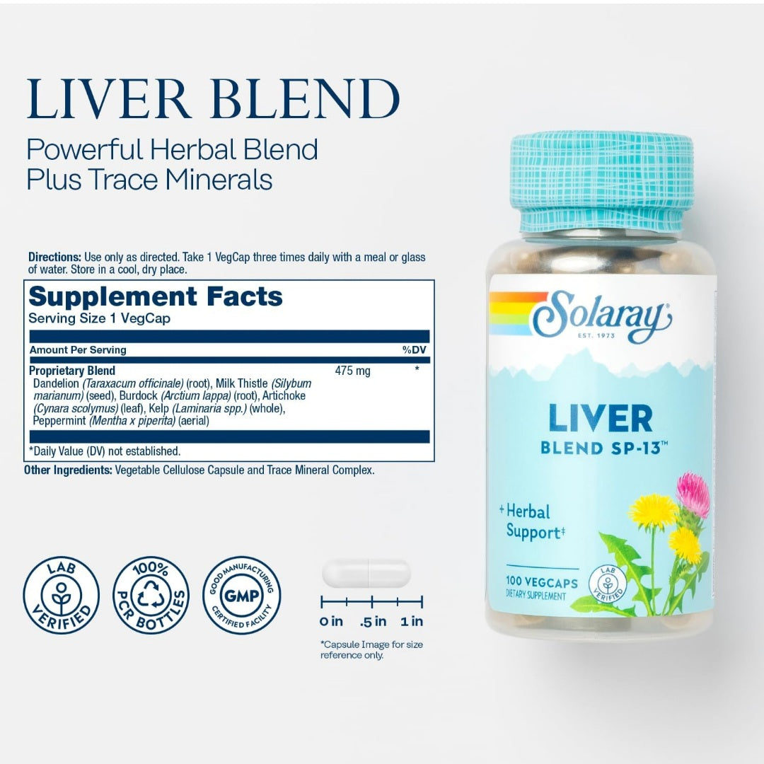 Solaray, Liver Blend SP-13, 100 Capsules