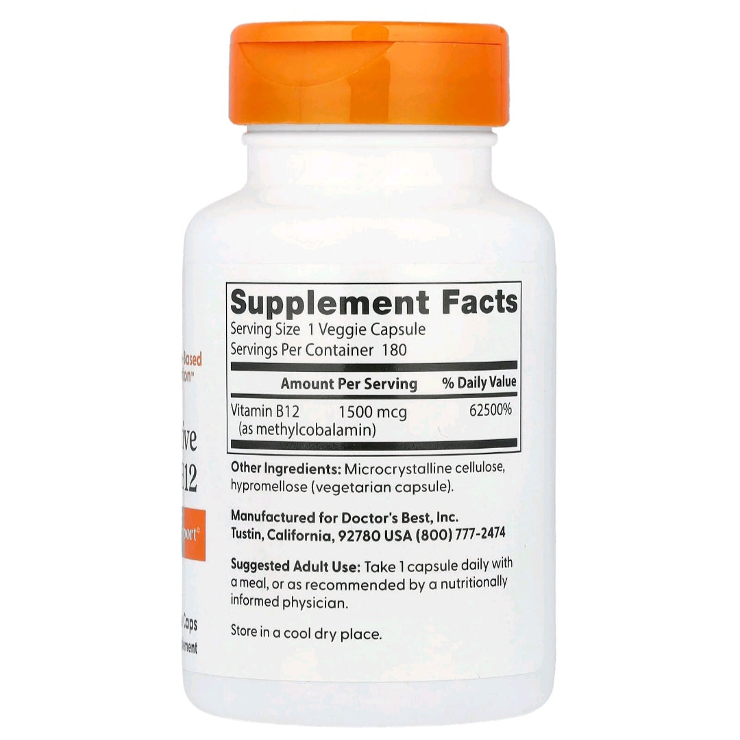 Doctor's Best, Fully Active B12, 1500 mcg, 180 Caps