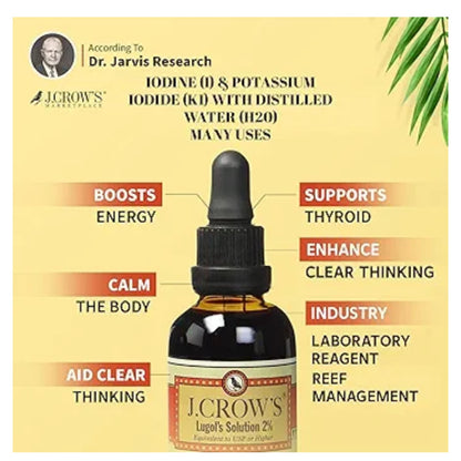 J Crow's, Lugol Iodine, 2%, 60 ml