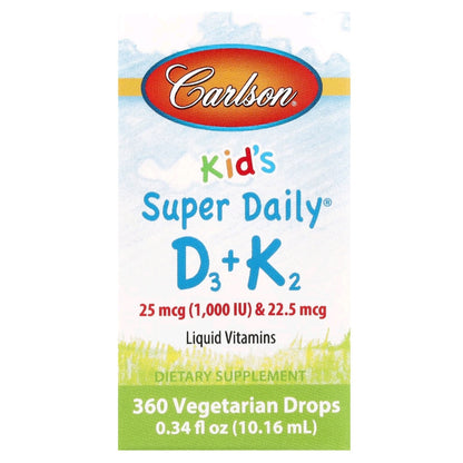 Carlson, Vitamin D3 + K2 Drops, 1000 IU, 360 servings