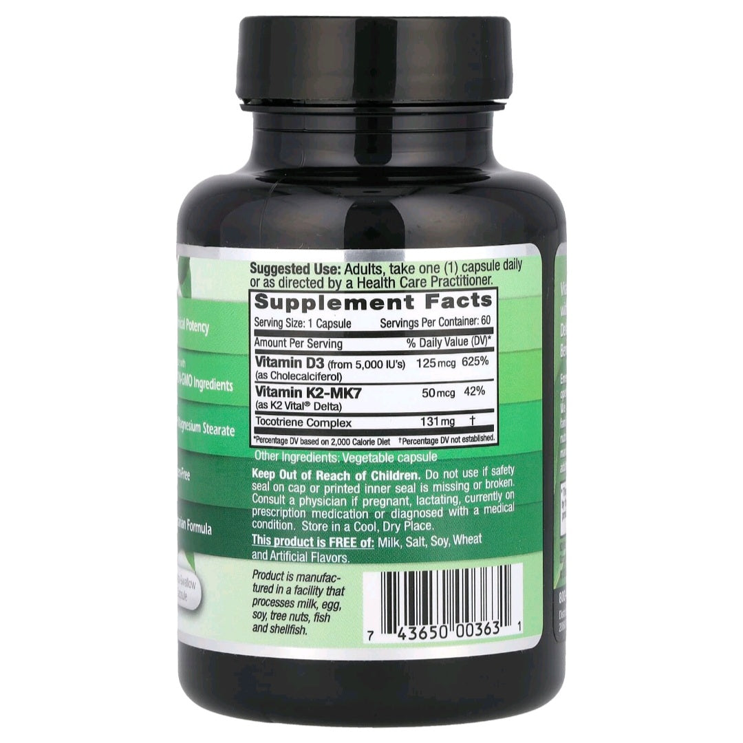 Emerald, Vitamin D3 + K2, 5000 IU + 50 mcg, 2 months supply