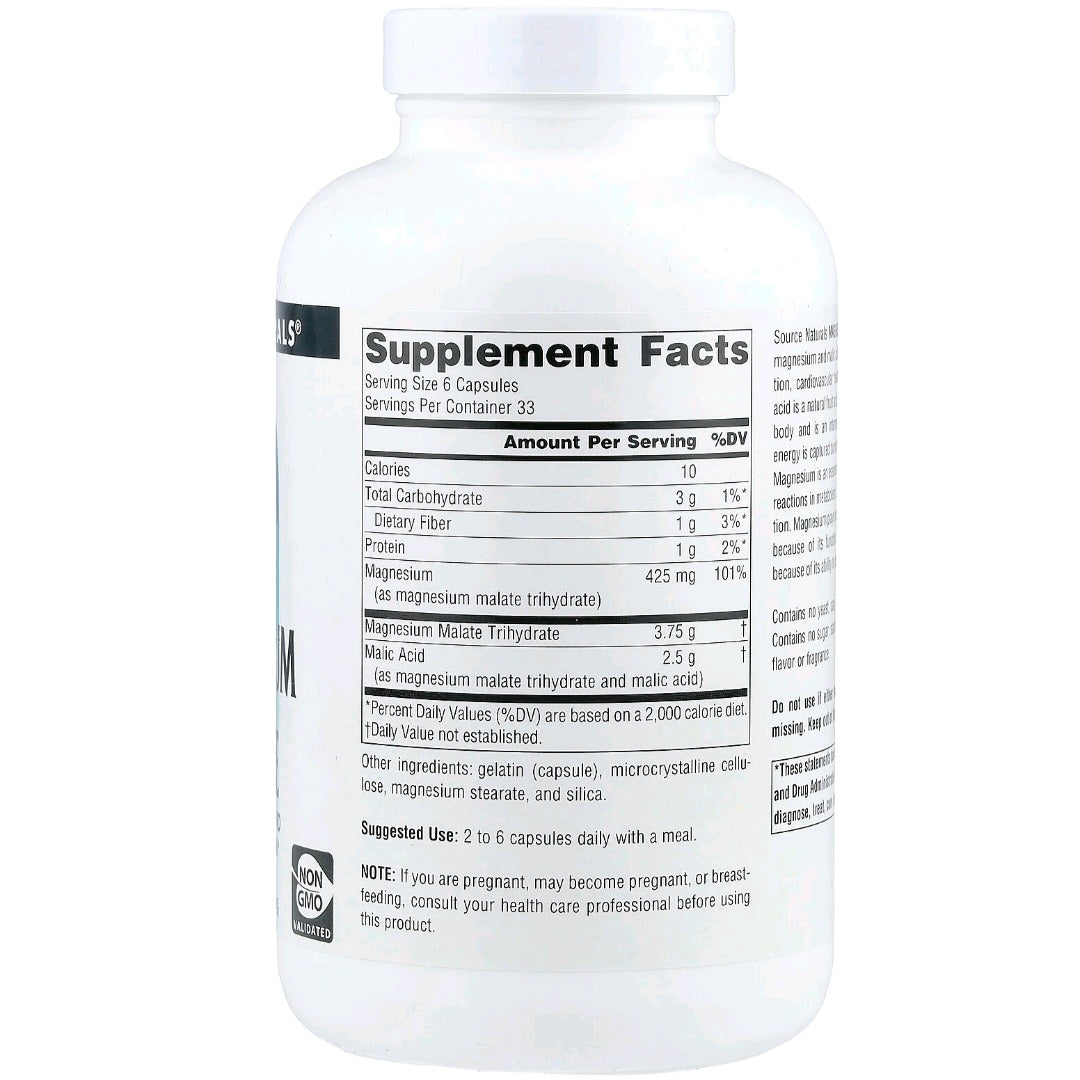 Source Naturals, Magnesium Malate, 200 Capsules