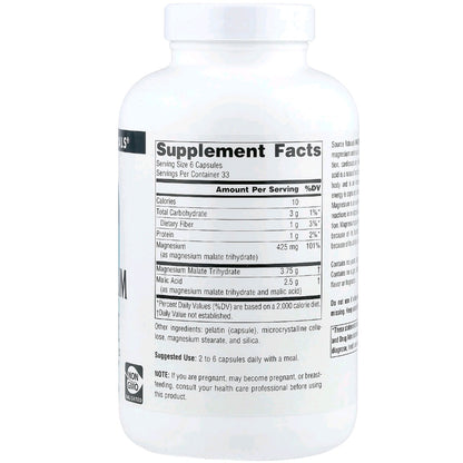 Source Naturals, Magnesium Malate, 200 Capsules
