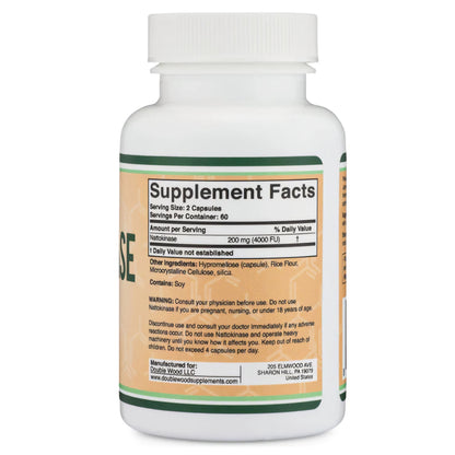 Double Wood, Nattokinase, 4000 FU, 200 mg, 120 Capsules