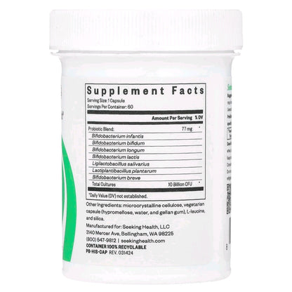 Seeking Health, ProBiota HistaminX, 10 Billion CFU, 60 Capsules