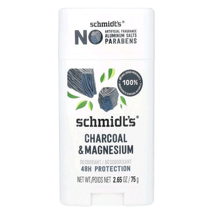 Schmidt's, Natural Deodorant, Charcoal and Magnesium, 75 g