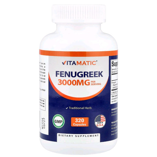 Vitamatic, Fenugreek 320 Capsules (1,500 mg per capsule)