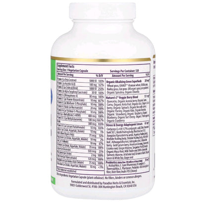 Paradise Herbs, One Daily Superfood MultiVitamin, 120 Capsules
