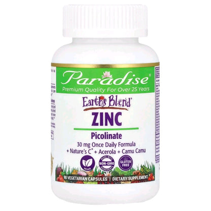 Paradise Herbs, Zinc Picolinate, 30 mg, 90 Capsules