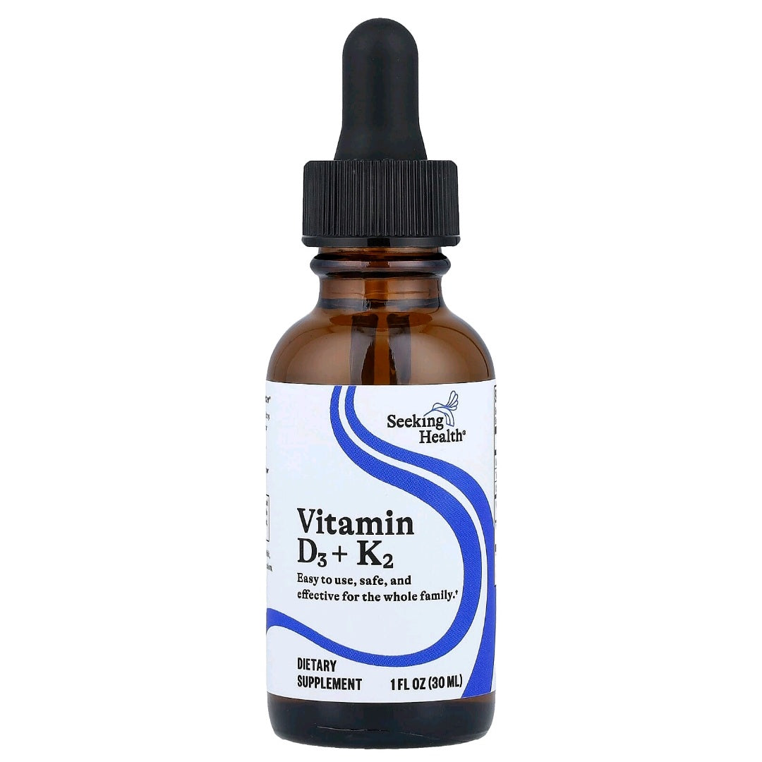 Seeking Health, Vitamin D3 + K2 Drops, 500 IU, 900 servings