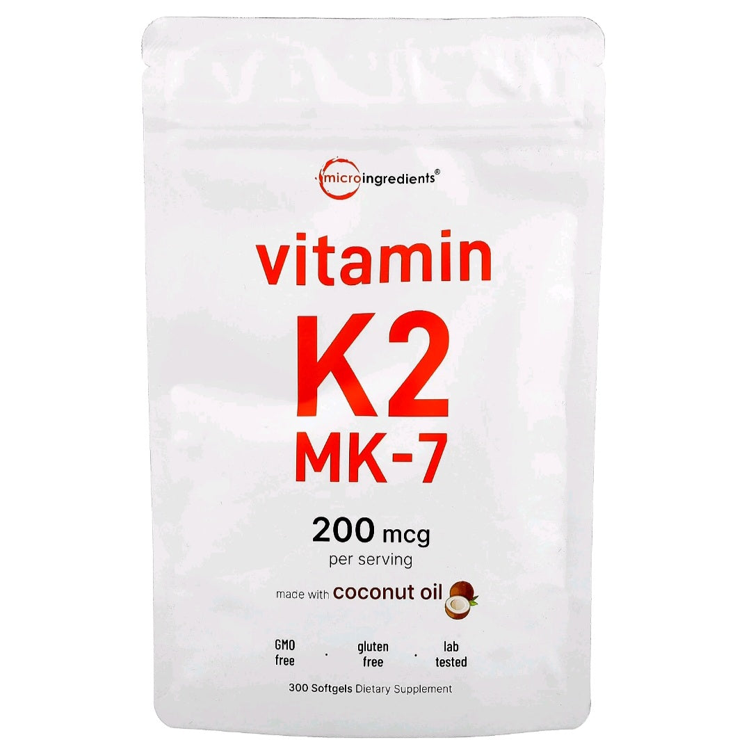 Micro Ingredients, Vitamin K2, MK-7, 200 mcg, 300 Softgels
