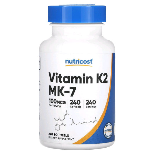 Nutricost, Vitamin K2, 100 mcg, 240 Softgels