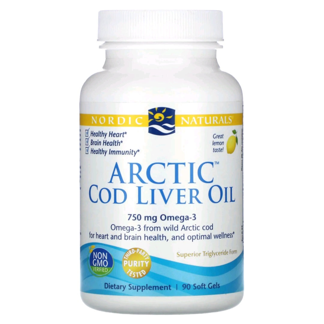 Nordic Naturals, Arctic Cod Liver Oil, Lemon, 750 mg, 90 Soft Gels