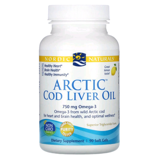 Nordic Naturals, Arctic Cod Liver Oil, Lemon, 750 mg, 90 Soft Gels