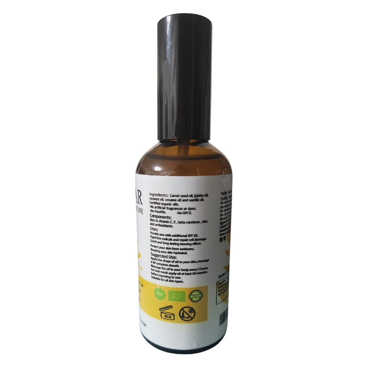 Ishtar, Organic Tanning Oil SPF 30, 100% Natural
