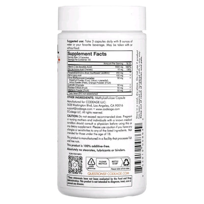Codeage, Liposomal Vitamin C+, Vitamin C, Quercetin, Rosehips, Zinc, 180 Capsules