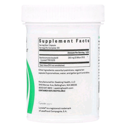 Seeking Health, Saccharomyces Boulardii, 5 Billion CFU, 60 Capsules