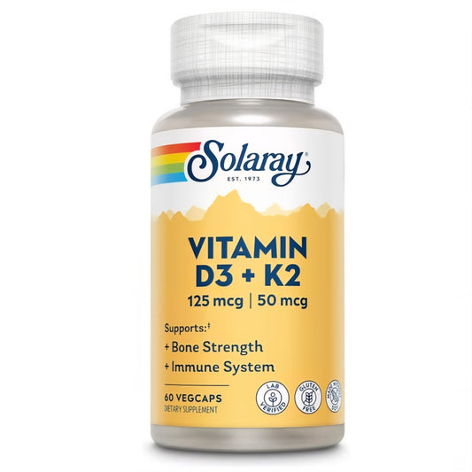 Solaray, Vitamin D3 + K2, 5000 IU