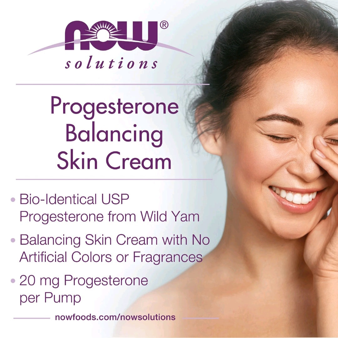NOW Foods, Progesterone from Wild Yam, Balancing Skin Cream, Unscented, 20 mg, 85 g