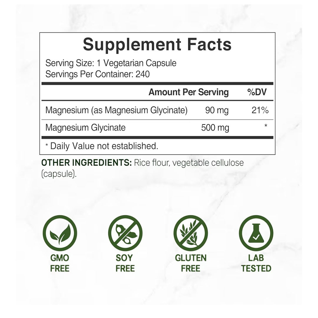 Deal Supplement, Magnesium Glycinate, 500 mg, 8 months supply
