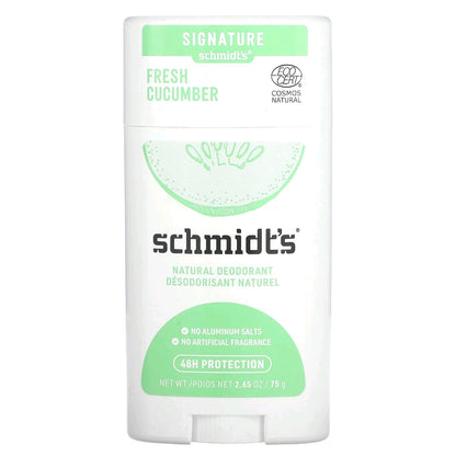 Schmidt's, Natural Deodorant, Fresh Cucumber, 75 g