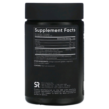 Sports Research, MCT Oil, 3,000 mg, 120 Softgels (1,000 mg per softgel)