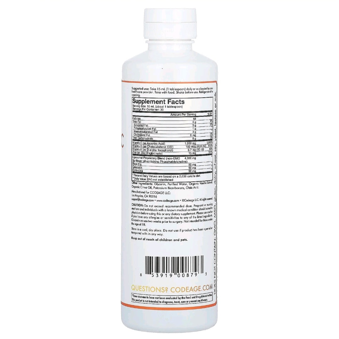 Codeage, Nanofood, Wonder-C, Orange Tangerine, 450 ml
