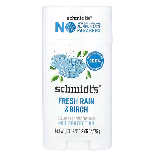 Schmidt's, Natural Deodorant, Fresh Rain & Birch, 75 g
