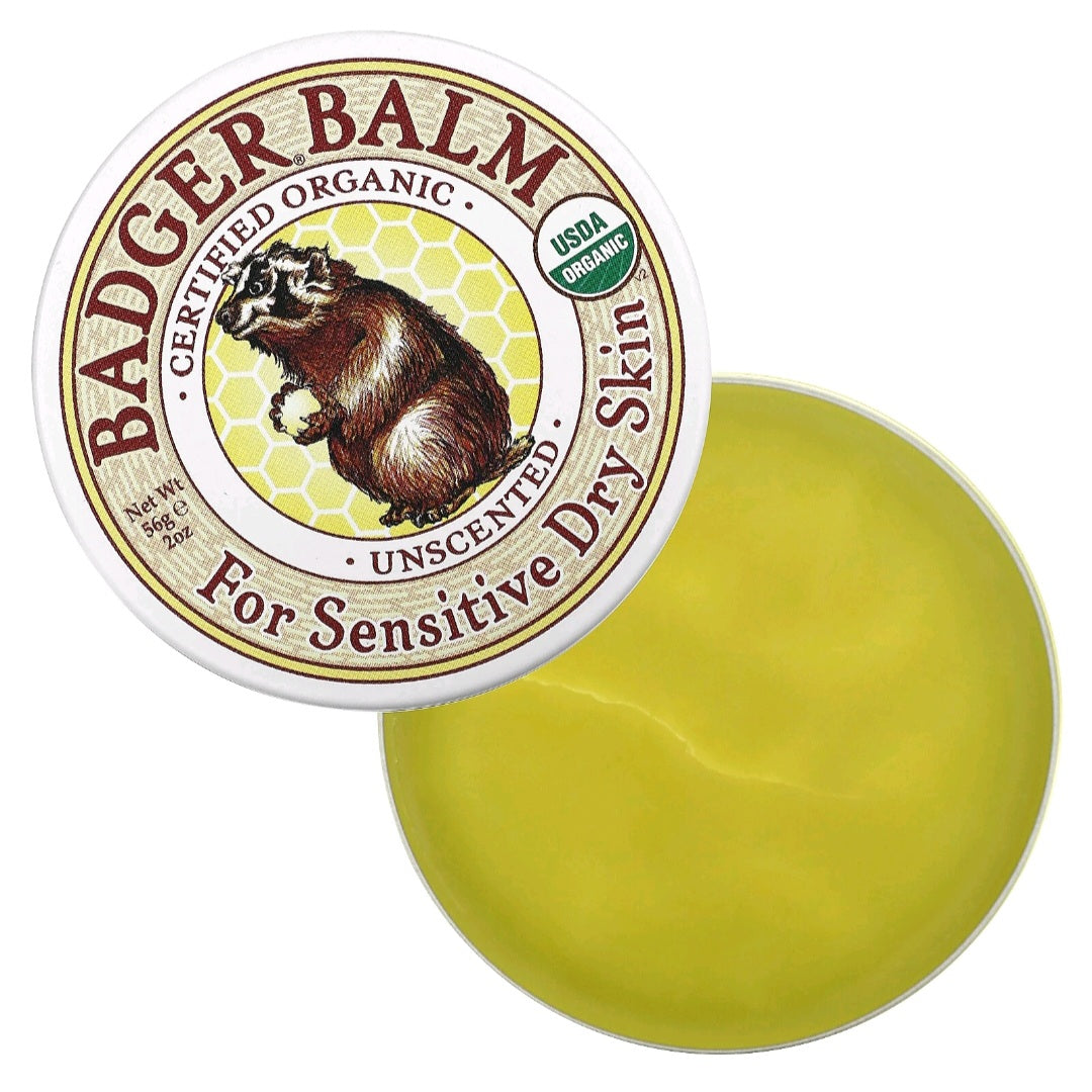 Badger Balm, For Sensitive Dry Skin, Unscented, 56 g