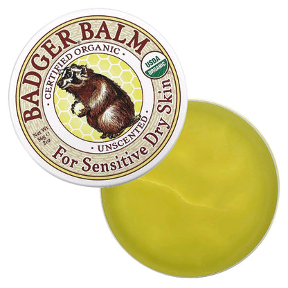 Badger Balm, For Sensitive Dry Skin, Unscented, 56 g