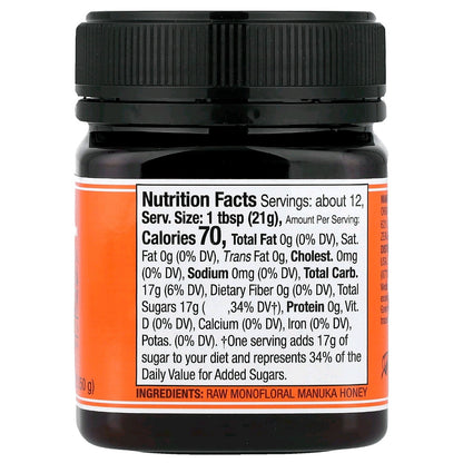 Wedderspoon, Raw Monofloral Manuka Honey, KFactor 16, 250 g