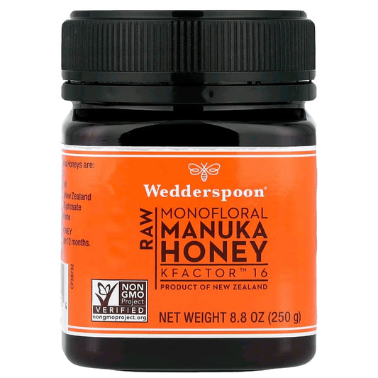 Wedderspoon, Raw Monofloral Manuka Honey, KFactor 16, 250 g