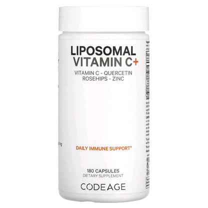 Codeage, Liposomal Vitamin C+, Vitamin C, Quercetin, Rosehips, Zinc, 180 Capsules