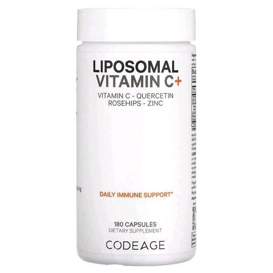 Codeage, Liposomal Vitamin C+, Vitamin C, Quercetin, Rosehips, Zinc, 180 Capsules
